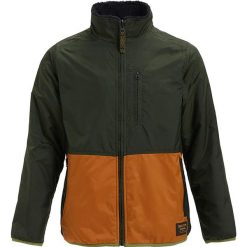 Dwustronna bluza polarowa "Snktwo" w kolorze oliwkowo-pomarańczowym. Pomarańczowe bluzy chłopięce rozpinane marki Burton Kids, z aplikacjami, z polaru. W wyprzedaży za 212,95 zł.