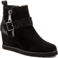 Botki ALMA EN PENA - I17522 Crosta Black. Czarne botki damskie marki Alma en Pena, ze skóry, na obcasie. W wyprzedaży za 289,00 zł.