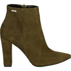Botki - 830 CAM OLIV. Brązowe botki damskie na zamek Venezia, ze skóry. Za 299,00 zł.