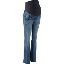 Dżinsy ciążowe ze stretchem, Bootcut bonprix niebieski "stone". Niebieskie jeansy damskie bonprix, z jeansu. Za 129,99 zł.