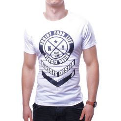 Koszulka męska t-shirt biały Recea. Białe koszulki męskie Recea, xl, z nadrukiem, z bawełny, klasyczne, bez kołnierzyka. Za 39,99 zł.