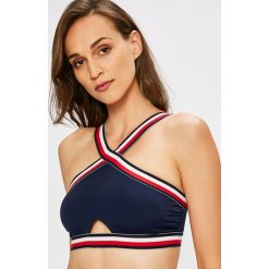 Tommy Hilfiger - Biustonosz kąpielowy. Niebieskie stroje kąpielowe damskie TOMMY HILFIGER, s, bez wzorów, z elastanu. W wyprzedaży za 139,90 zł.