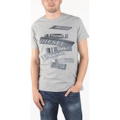 Diesel T-Diego-Qd Koszulka Szary. Szare podkoszulki męskie Diesel, xxl, z haftami, z bawełny. Za 188,95 zł.