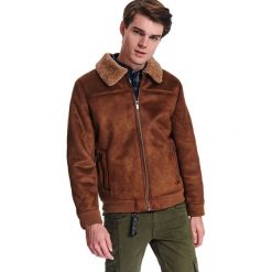 Kurtka krótka męska skóra ekologiczna. Pomarańczowe kurtki męskie Top Secret, na zimę, m, bez wzorów, z zamszu, eleganckie, krótkie, bez kaptura. Za 299,99 zł.