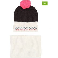 2-częściowy zestaw w kolorze kremowo-antracytowym. Szare czapeczki niemowlęce Billieblush & Billybandit, bez wzorów, z bawełny. W wyprzedaży za 82,95 zł.