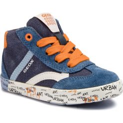 Sneakersy GEOX - B Kilwi B. E B92A7E 01022 C4218 M Navy/Dk Orange. Niebieskie trampki chłopięce Geox, bez wzorów, ze skóry, bez zapięcia. Za 239,00 zł.