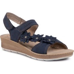 Sandały INBLU - LIAKOO54 Navy. Niebieskie klapki damskie Inblu, bez wzorów, ze skóry ekologicznej, bez obcasa. W wyprzedaży za 54,99 zł.