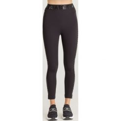 LEGGINSY Elisabetta Franchi MOVES. Czarne spodnie damskie Elisabetta Franchi, z nadrukiem, z materiału. Za 989,00 zł.