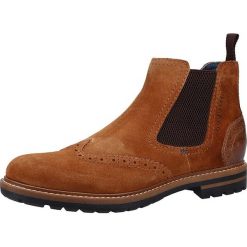 Skórzane sztyblety w kolorze jasnobrązowym. Pomarańczowe sztyblety męskie Tom Tailor, Mustang, Bugatti, Camel Active, Lloyd, bez zapięcia. W wyprzedaży za 219,95 zł.