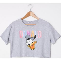 Krótka koszulka Donald Duck - Jasny szary. Szare koszulki damskie House, s, bez wzorów, bez kołnierzyka, z krótkim rękawem. Za 39,99 zł.