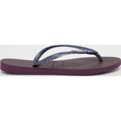Havaianas - Japonki. Fioletowe klapki damskie Havaianas, bez wzorów, z materiału, bez obcasa, na obcasie. W wyprzedaży za 89,90 zł.
