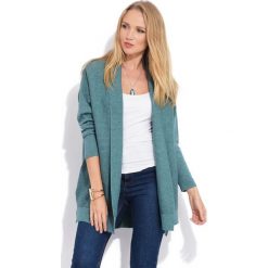FILLE DU COUTURIER kardigan damski Destiny 36 zielony. Zielone swetry damskie Fille Du Couturier, bez wzorów, z materiału, eleganckie, z długim rękawem, długie, bez kaptura. W wyprzedaży za 251,00 zł.