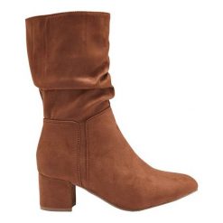 Duffy Kozaki z marszczoną cholewką kolor koniaku female brązowy 38. Pomarańczowe kozaki damskie Duffy, z gumy, bez obcasa, na zamek. Za 309,00 zł.