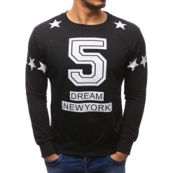 Bluzy męskie: Bluza męska z nadrukiem grafitowa (bx1268)