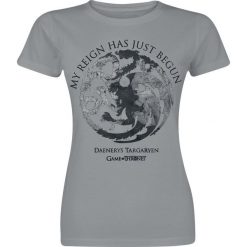 Gra o Tron Reign Of Targaryen Koszulka damska szary. Szare bluzki damskie marki Gra o Tron, l, z nadrukiem, z okrągłym kołnierzem. Za 54,90 zł.