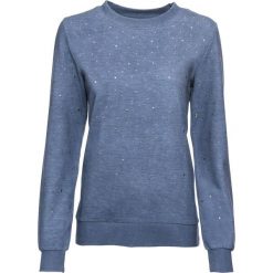Bluza z ćwiekami bonprix niebieski "washed". Niebieskie bluzy rozpinane damskie bonprix. Za 109,99 zł.