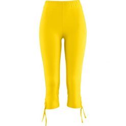 Legginsy rybaczki bonprix żółty. Żółte spodnie damskie bonprix, bez wzorów. Za 44,99 zł.