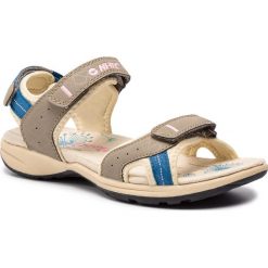 Sandały HI-TEC - Wayena Wo's AVS-SS19-HT-01-Q2 Sand/Smoke Blue/Pink. Brązowe klapki damskie marki Hi-tec, bez wzorów, ze skóry ekologicznej, bez obcasa. Za 229,99 zł.