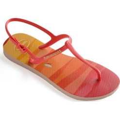 Havaianas - Sandały. Różowe klapki damskie Havaianas, bez wzorów, z gumy, bez obcasa, na płaskiej podeszwie. W wyprzedaży za 79,90 zł.