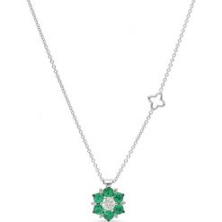 Piękny Naszyjnik - złoto 750, Brylant 0,24ct,szmaragd. Żółte naszyjniki damskie W.KRUK, z brylantem, złote. Za 13390,00 zł.