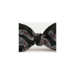 Mucha jedwabna, czarna z wzorem paisley. Czarne muszki męskie marki Manufaktura much, paisley, z jedwabiu, wizytowe. Za 129,00 zł.