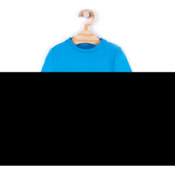 Koszulka. Niebieskie t-shirty chłopięce z długim rękawem HEY BOY, z aplikacjami, z bawełny. Za 29,90 zł.