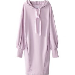 Sukienka bluza z kapturem i długim rękawem. Czerwone sukienki mini damskie marki La Redoute Collections, na co dzień, s, z bawełny, z kapturem, z długim rękawem, oversize. Za 102,86 zł.