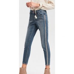 Jeansy slim z lampasem - Niebieski. Niebieskie jeansy damskie Reserved, bez wzorów, z jeansu. Za 69,99 zł.