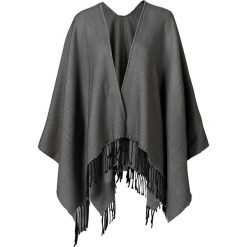 Poncho gładkie bonprix szary. Szare żakiety damskie bonprix, bez wzorów. Za 74,99 zł.