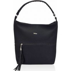 Torebka damska worek shopper MILTON ML10 czarna - Czarny. Czarne torby damskie na zakupy Milton, w paski, ze skóry ekologicznej, sportowe, na ramię, bez dodatków. Za 119,99 zł.