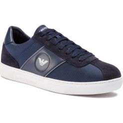 Sneakersy EMPORIO ARMANI - X4X259 XL708 A234 Navy/Night/Night/Sil. Niebieskie sneakersy męskie Emporio Armani, na co dzień, bez wzorów, z zamszu, bez zapięcia. Za 819,00 zł.