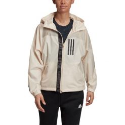 Kurtka adidas W.N.D. Parley Jacket W Beżowa. Brązowe kamizelki damskie Adidas, s, bez wzorów, do biegania. Za 379,99 zł.