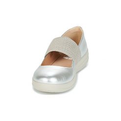 Baleriny FitFlop F-Sporty Mary Jane. Szare baleriny damskie FitFlop, bez wzorów, sportowe, bez obcasa. Za 311,20 zł.