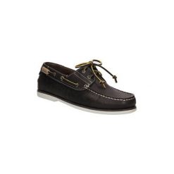 Mokasyny męskie: Buty żeglarskie Wrangler Mokasyny brązowe skórzane sznurowane Ocean Leather WM171120