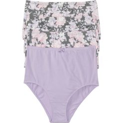 Figi z wysoką talią (4 pary) bonprix w kolorze bzu z nadrukiem. Fioletowe figi damskie marki bonprix, z nadrukiem. Za 51,96 zł.