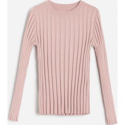 Prążkowany sweter - Różowy. Różowe swetry damskie Reserved, bez wzorów, prążkowane, bez rękawów, bez kaptura. Za 49,99 zł.