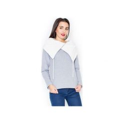Bluza K140 Szary. Szare bluzy damskie KATRUS, s, bez wzorów, z bawełny, bez rękawów, bez kaptura. Za 109,00 zł.