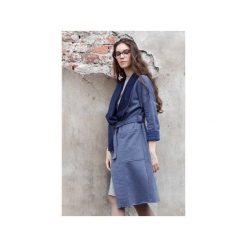 Bluzy rozpinane damskie: Długa Granatowa Bluza z Dzianiny Dresowej CADO