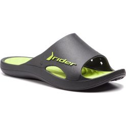 Klapki RIDER - Bay VIII Ad 82566 Black/Green. Czarne klapki męskie Rider, bez wzorów, z tworzywa sztucznego. Za 99,99 zł.