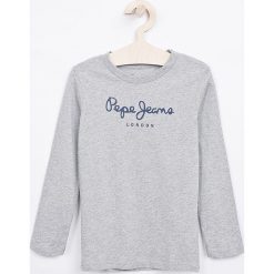 Pepe Jeans - Longsleeve dziecięcy New Herman 92-180 cm. Niebieskie t-shirty chłopięce Pepe Jeans, z nadrukiem, z bawełny, z długim rękawem. Za 99,90 zł.
