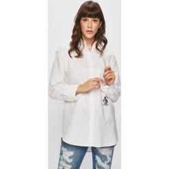 Tommy Hilfiger - Koszula. Białe bluzki damskie TOMMY HILFIGER, s, z haftami, z bawełny, klasyczne, z klasycznym kołnierzykiem, z długim rękawem. W wyprzedaży za 299,90 zł.