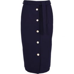 Spódnica z guzikami Wonder granatowa. Niebieskie spódniczki damskie Veva, na co dzień, na zimę, s, bez wzorów, eleganckie, proste. Za 199,00 zł.