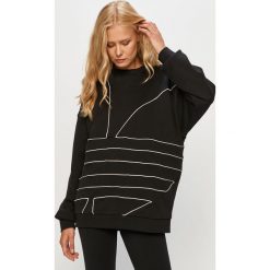 Adidas Originals - Bluza. Czarne bluzy damskie adidas Originals, z aplikacjami, z elastanu, z długim rękawem, długie, bez kaptura. Za 199,90 zł.