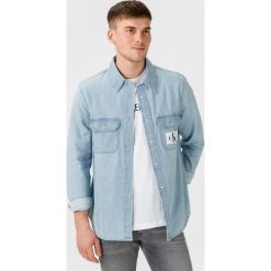 Calvin Klein Koszula Niebieski. Niebieskie koszule męskie Calvin Klein, xl, bez wzorów, z bawełny, bez kołnierzyka, z długim rękawem. Za 445,95 zł.