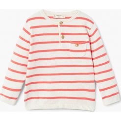 Mango Kids - Sweter dziecięcy Bread2 80-104 cm. Szare swetry chłopięce marki Mango Kids, z bawełny, z okrągłym kołnierzem. Za 49,90 zł.