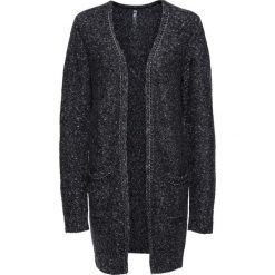 Kardigan dzianinowy bonprix czarny melanż. Czarne kardigany damskie marki bonprix, bez wzorów, z dzianiny, bez rękawów, bez kaptura. Za 54,99 zł.