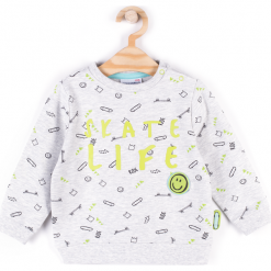 Bluza. Szare bluzy chłopięce marki SKATE LIFE, z nadrukiem, z elastanu, z długim rękawem, długie. Za 39,90 zł.