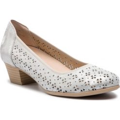 Półbuty CAPRICE - 9-22500-22 Silver Shin.Su 926. Szare półbuty damskie Caprice, bez wzorów, z zamszu, eleganckie, bez obcasa, na obcasie, bez zapięcia. W wyprzedaży za 179,00 zł.
