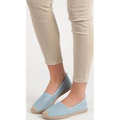 BŁĘKITNE TEKSTYLNE ESPADRYLE. Niebieskie baleriny damskie SEASTAR, bez wzorów, bez obcasa. Za 39,90 zł.