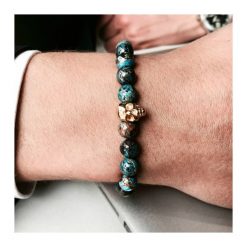 Bransoletka męska COLOR SKULL. Żółte bransoletki męskie DIZARRO, z kryształem, złote. Za 190,00 zł.